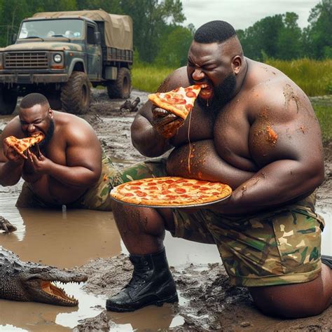 Image result for Guy Eating Pizza in Swamp with Alligator