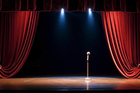 Toradh íomhá ar Empty Stage with Microphone