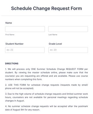 Image result for Work Schedule Change Request Form