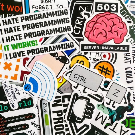100 Random Programmer Stickers, Coding Humor Stickers, Funny Meme ...