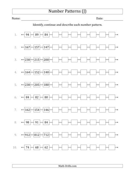Afbeeldingsresultaten voor Decreasing Number Patterns