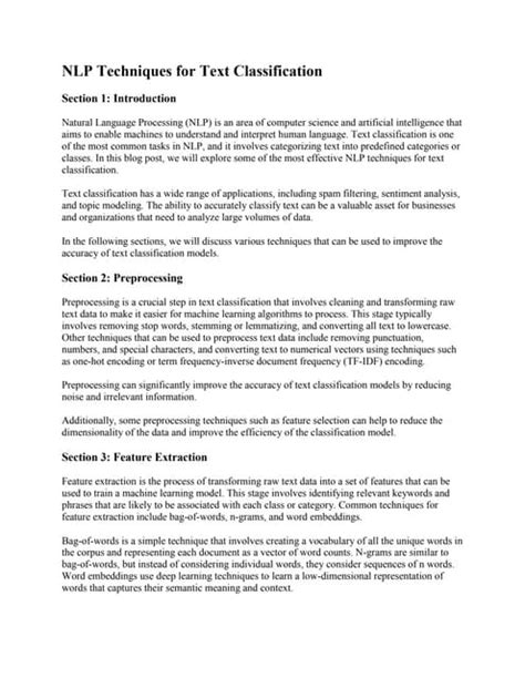 Text Classification in Natural Language Processing に対する画像結果
