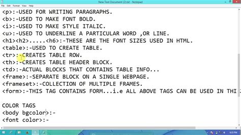 HTML Tags Ro Use for Creating a Website に対する画像結果