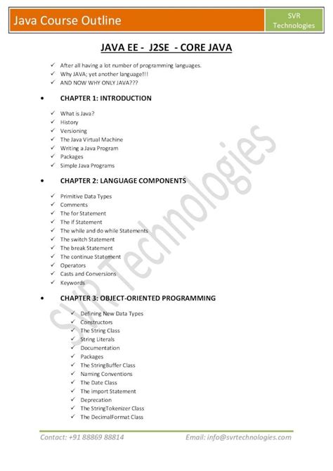 Image result for Java Course Outline