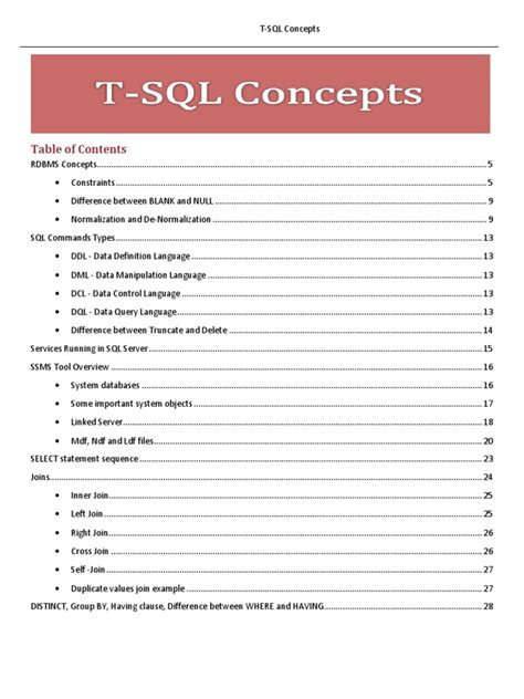 Image result for SQL and T-SQL Concepts