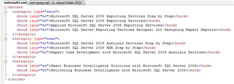 SQL Query XML に対する画像結果