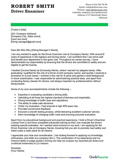 Driver Cover Letter Examples に対する画像結果