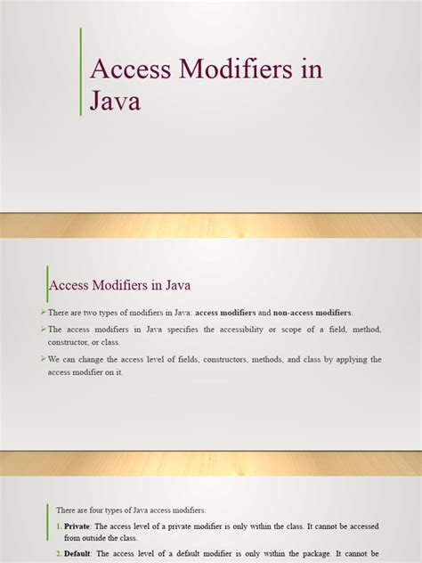 Image result for Modifiers and Access Control in Java