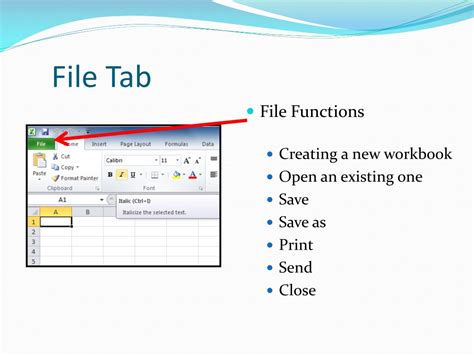 Image result for File Tab Excel Images