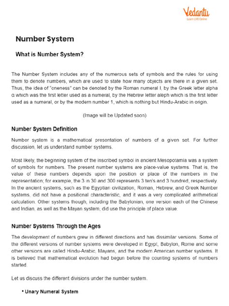 Image result for Number System Chart Printable