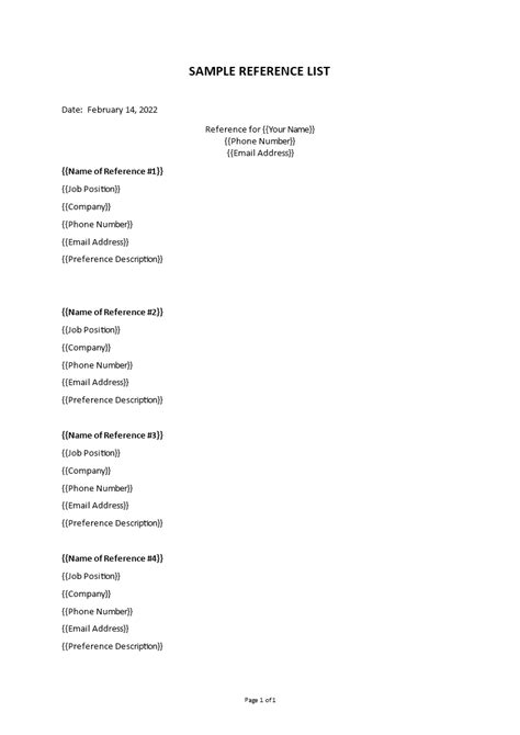 Image result for Refgrence List Example