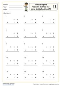 Image result for Practice Questions Column Multiplication Method