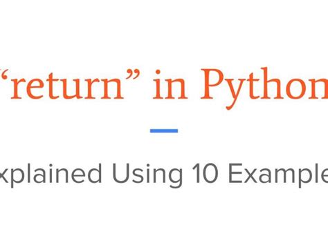 Toradh íomhá ar What Does Return Mean in Python