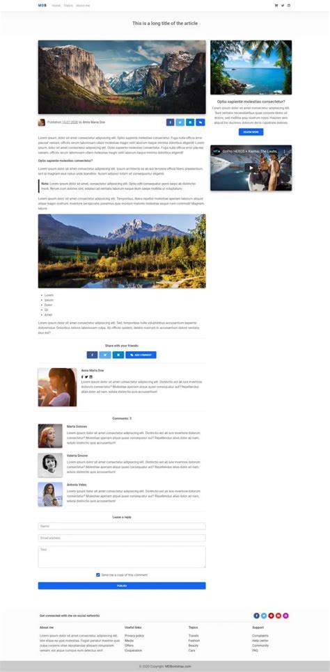 Image result for Bootstrap Blog Post Template