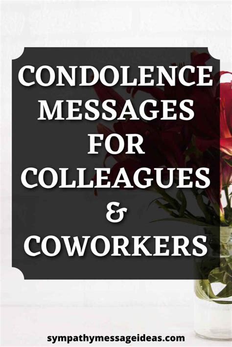 85+ Condolence Messages for Colleagues & Coworkers - Sympathy Message Ideas