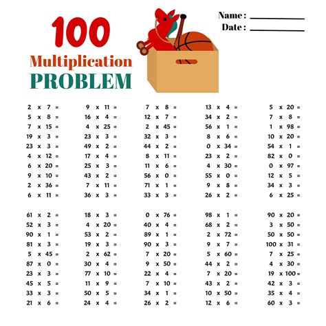 Image result for Worksheet in Math Multiplication