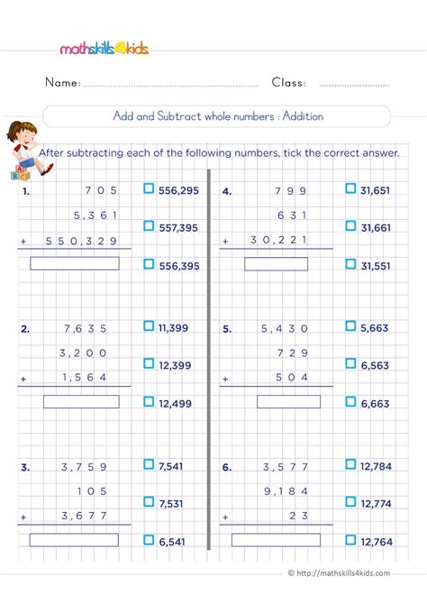 Image result for Whole Number Addition Worksheet PDF