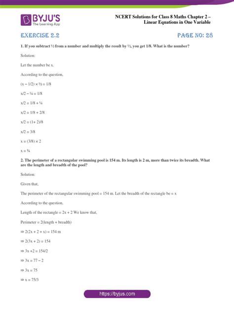 Image result for Chapter 2 Linear Equations Class 8 Worksheet