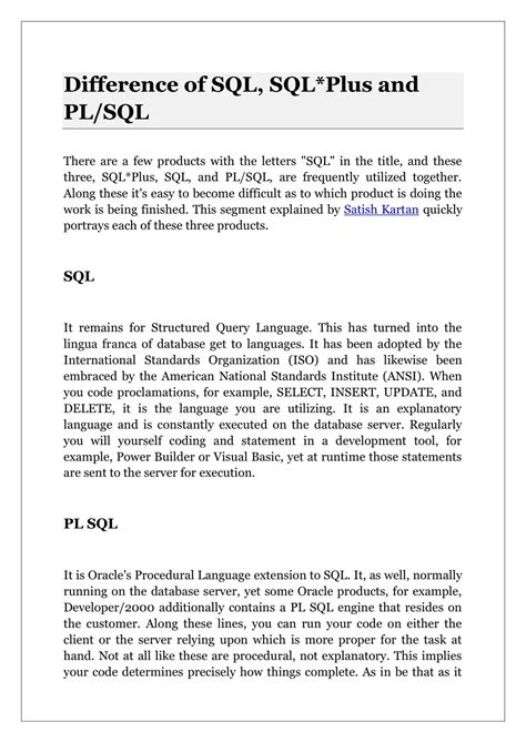 Image result for Difference Between PL and SQL