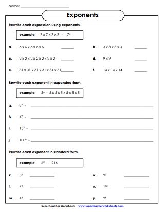 Image result for Expanded Form Exponents Worksheets