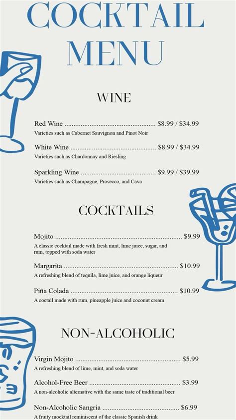 Cocktail Menu Design に対する画像結果