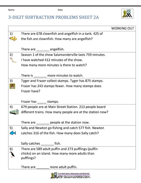 Problem Solving Worksheets Grade 3 に対する画像結果