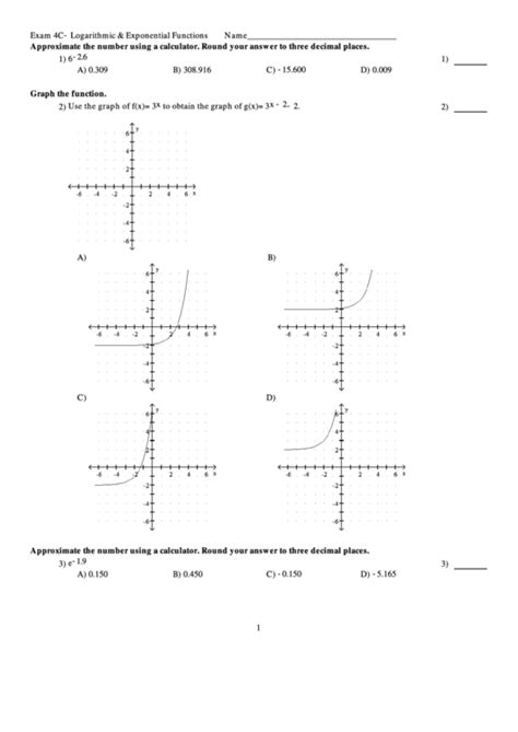 Image result for Exponential and Logarithmic Functions Worksheet