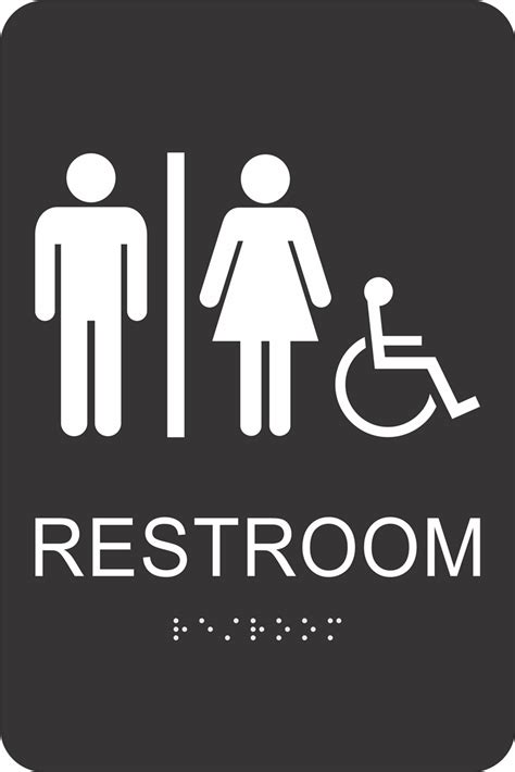Unisex Handicap Restroom ADA Braille Sign