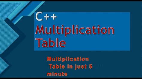 Image result for Multiplication Table of C Plus Plus