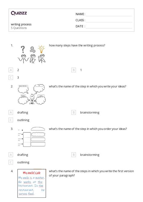 Image result for Writing Process Worksheets