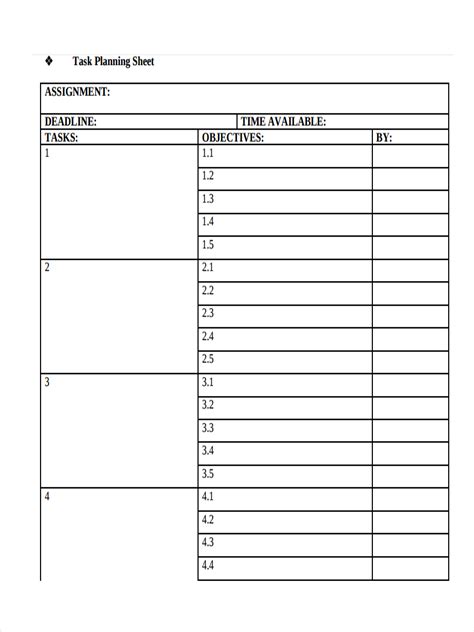 Image result for Work Task Sheet Template