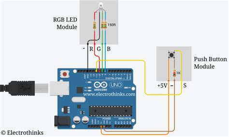 Toradh íomhá ar Push Button LED Circuit