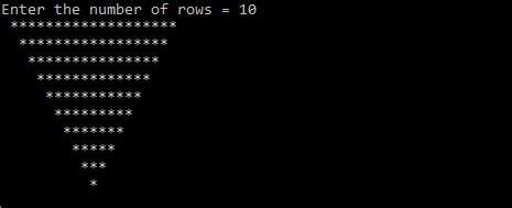 Toradh íomhá ar Reverse Pyramid Pattern