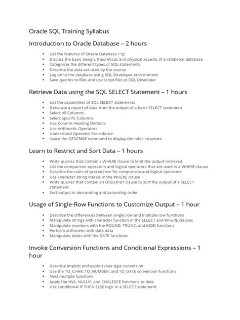 SQL Course Syllabus に対する画像結果