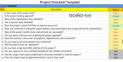 Image result for Free Project Management Checklist Template