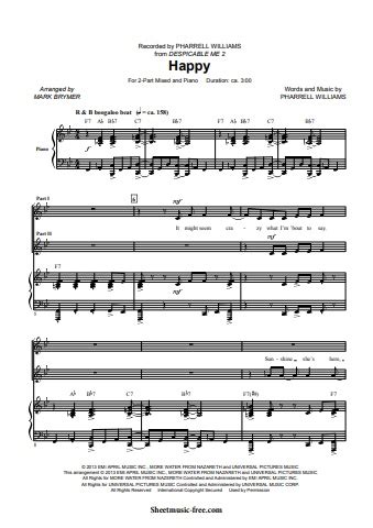 Happy Pharrell Easy Sheet Music in C に対する画像結果