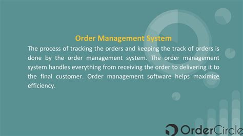 Image result for PowerPoint Presentation of Order Management System