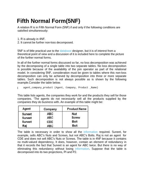 Image result for Fifth Normal Form