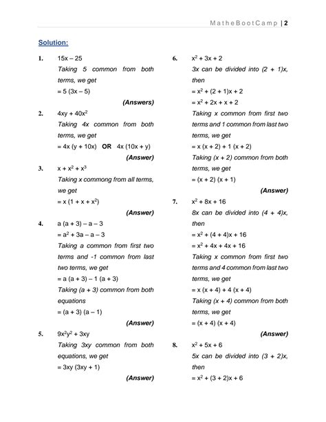 Math Factorization PDF Basics に対する画像結果
