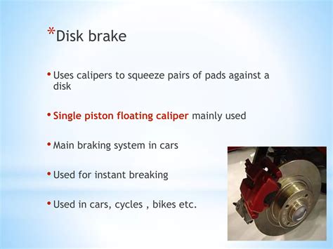 Image result for Brake Types and Their Applicationsof Braking System