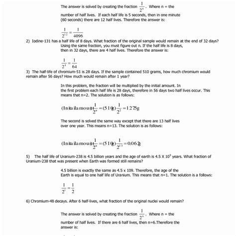 Image result for Half Life Problems Worksheet