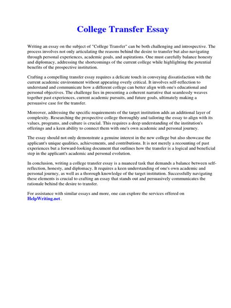 Image result for Transfer Essay Examples Common App