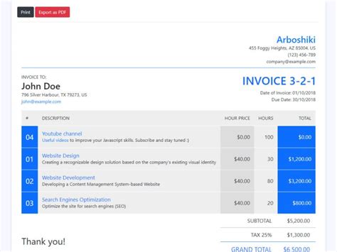 HTML Free Invoice Templates Download に対する画像結果