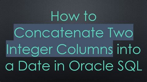 Toradh íomhá ar Concat in Oracle SQL