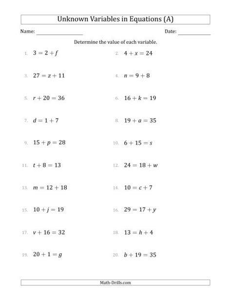 Résultat d’images pour Math 2 Variable Worksheet