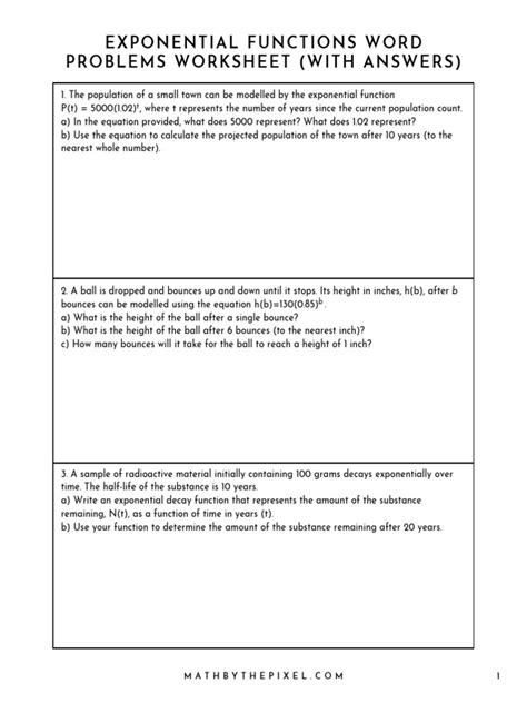 Image result for Exponential Equation Word Problems for 8th Graders