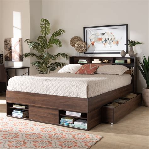Baxton Studio Tristan Modern and Contemporary Walnut Brown Finished ...