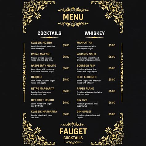 Afbeeldingsresultaten voor Beverage Menu Sample