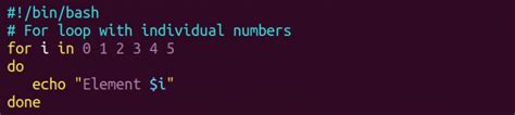 Toradh íomhá ar For Loop in Bash Script