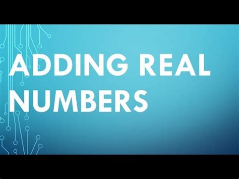 Toradh íomhá ar Adding Real Numbers